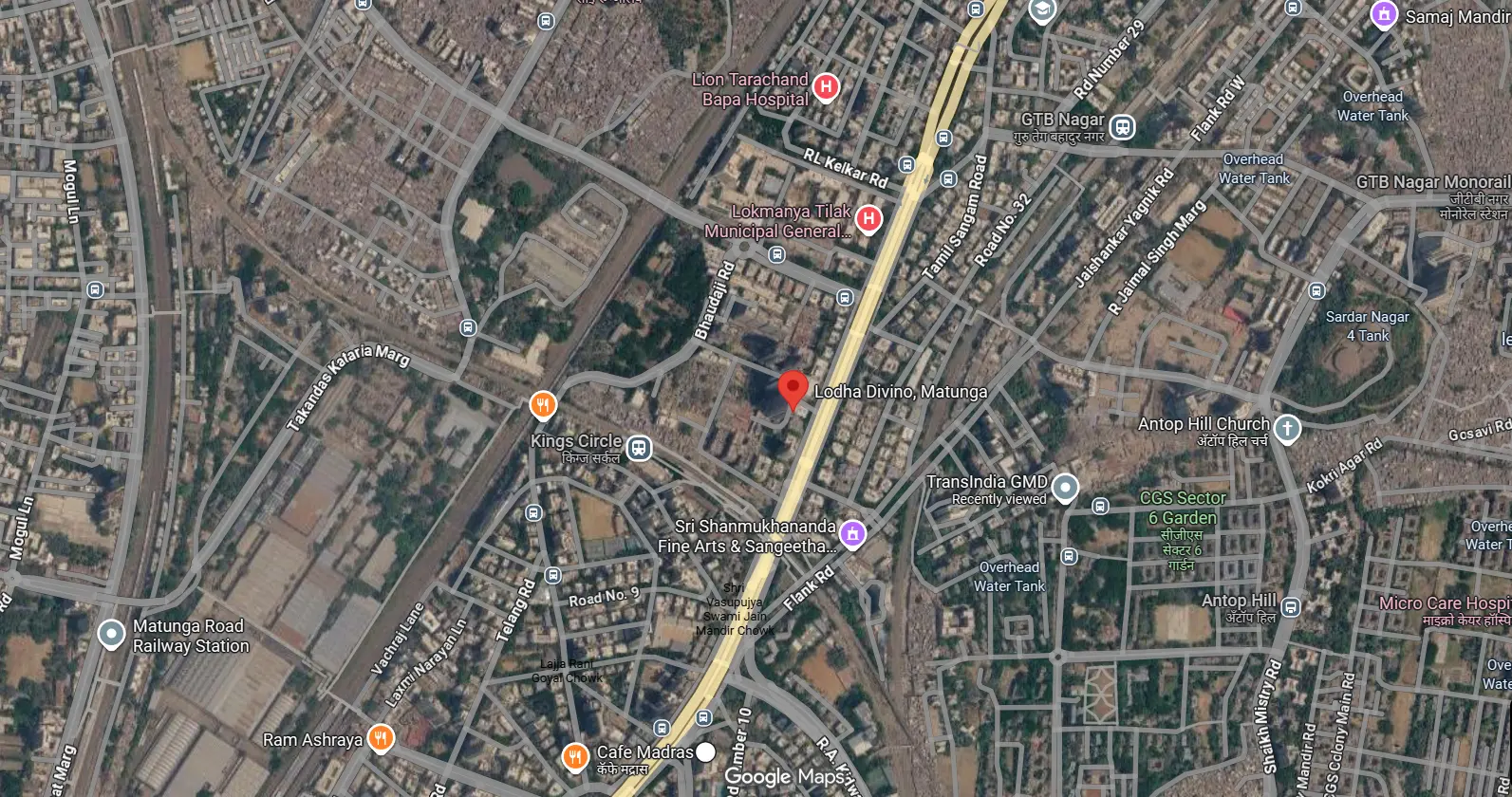 Lodha Divino Location Map